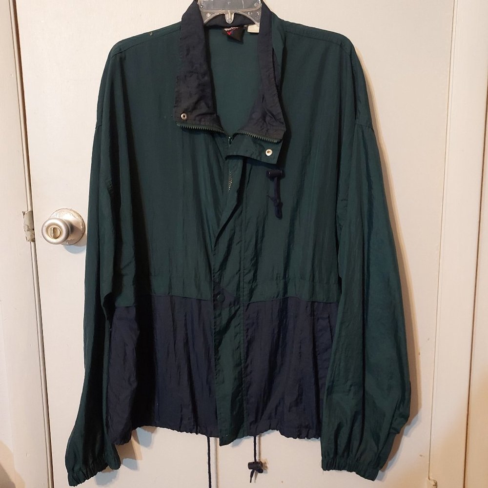 Vintage MacGregor  Windbreaker/ Warm up/ Track Jacket, Green/Blue, Men's Large